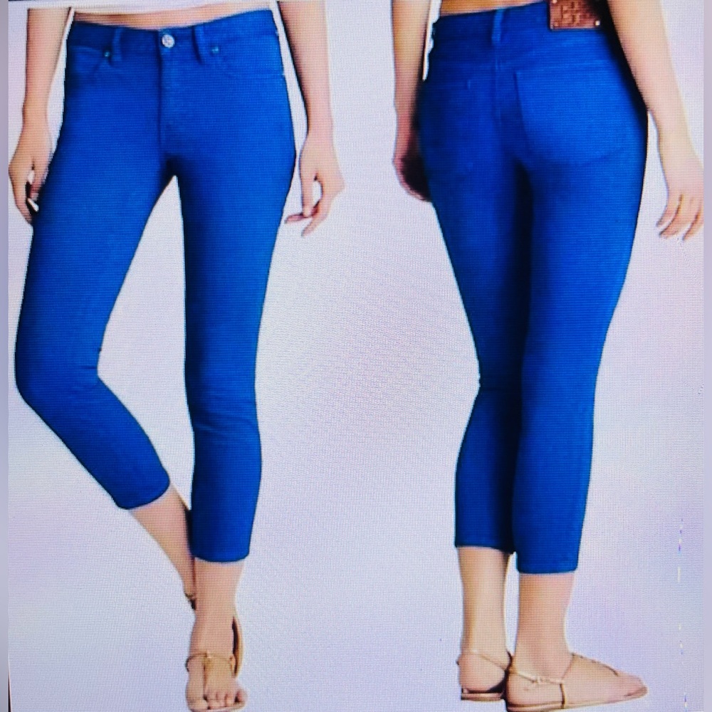 Tory Burch Vibrant Blue Cropped Jeans